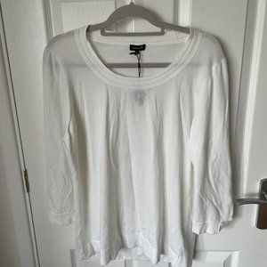Jaeger Fine Cotton Knit Jumper White Brand New
